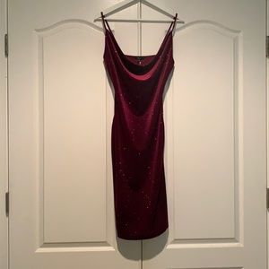Burgundy velvet sparkly dress